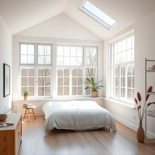 Bright and airy natural light studio with large windows and minimalist decor